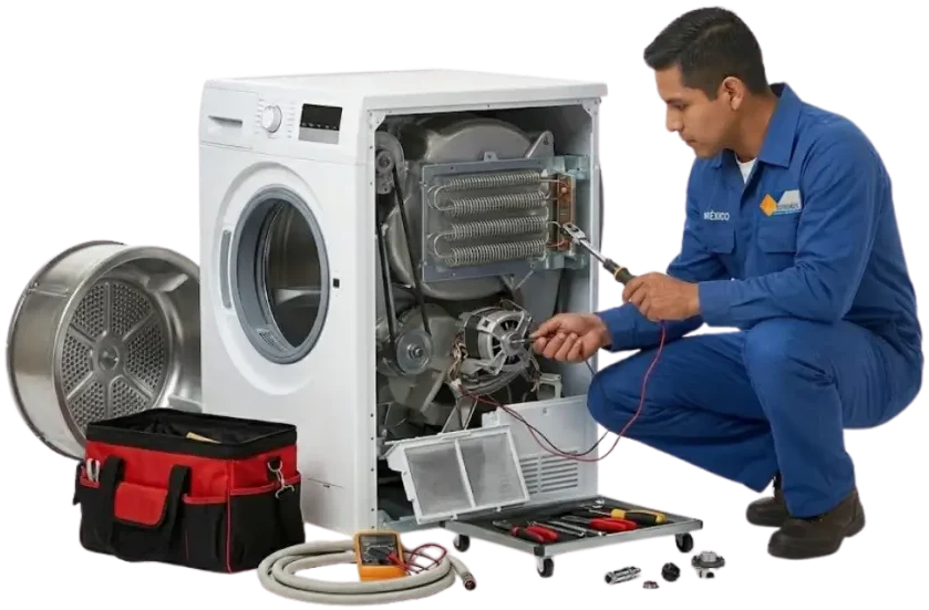 tecnico reparando centro de lavado Syrpromex e1779754706377